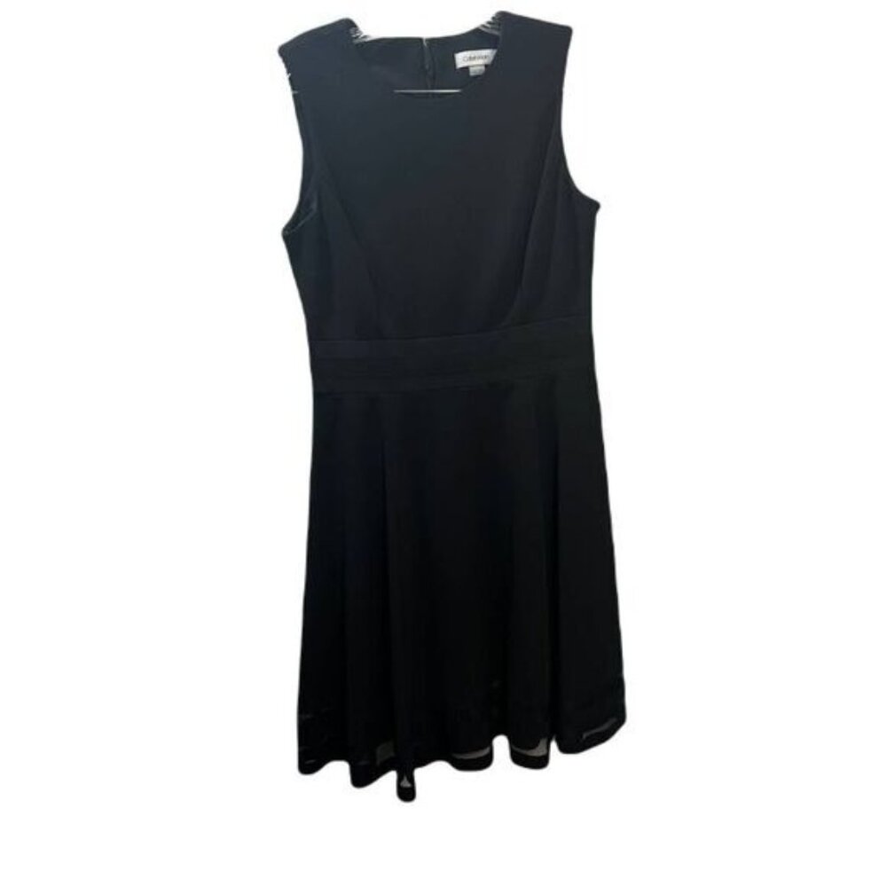 Calvin Klein Lace-Hem Fit &‎ Flare Dress Size 8 NWOT